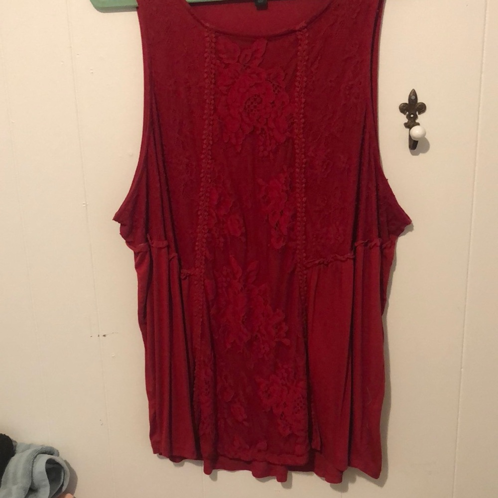 Red lace top